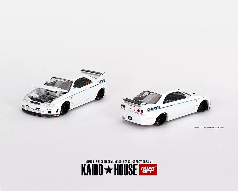 Nissan GT-R R33 Greddy GR33 Works V1 - KAIDO HOUSE Mini GT - Scala 1/64 KHMG113