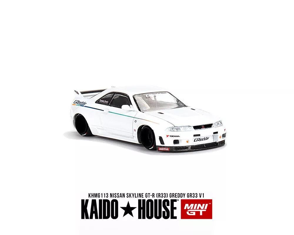 Nissan GT-R R33 Greddy GR33 Works V1 - KAIDO HOUSE Mini GT - Scala 1/64 KHMG113