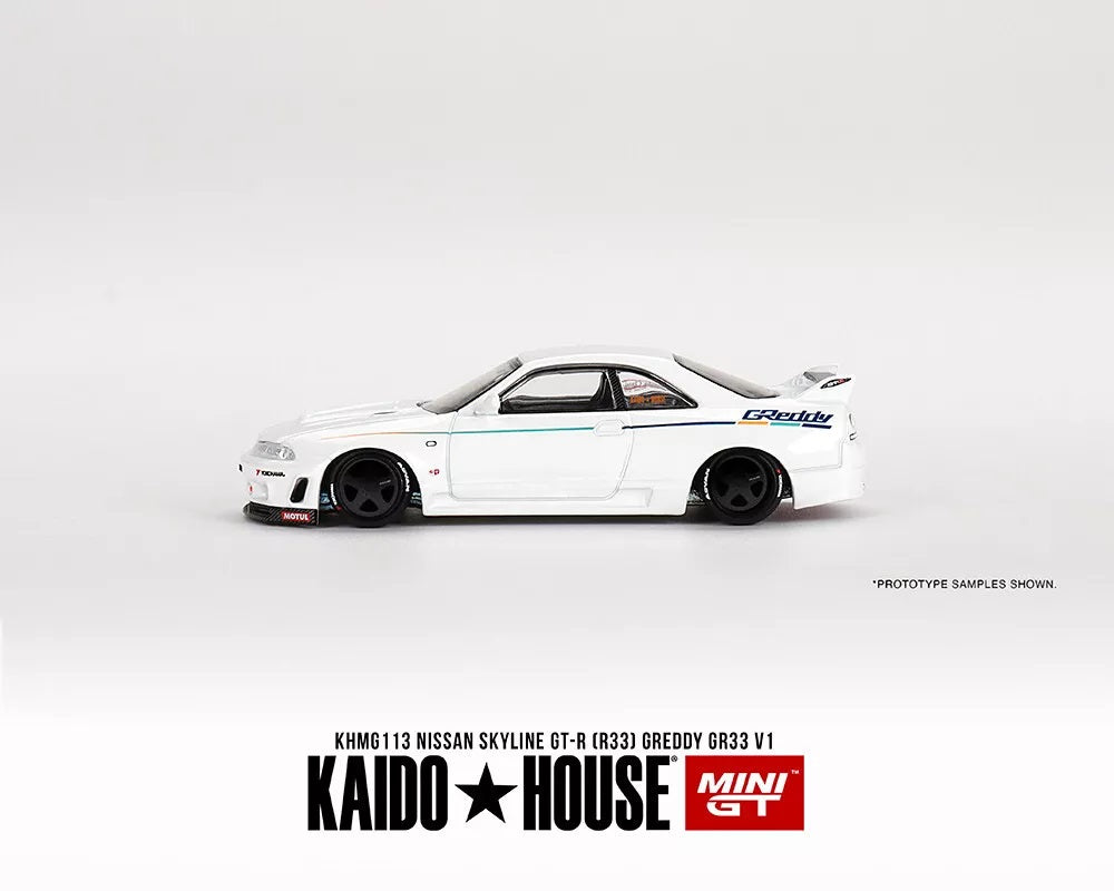 Nissan GT-R R33 Greddy GR33 Works V1 - KAIDO HOUSE Mini GT - Scala 1/64 KHMG113