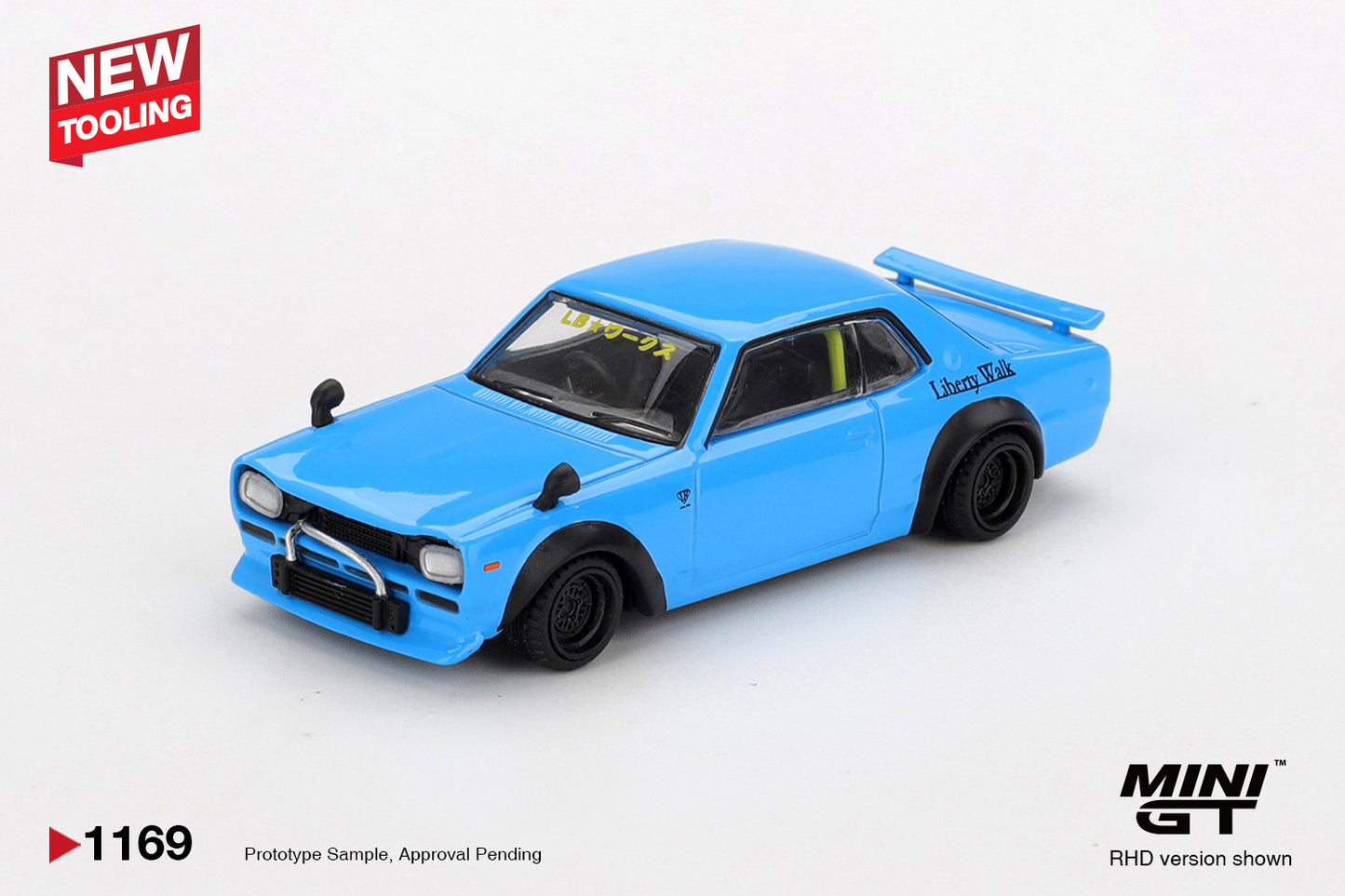 Nissan HAKOSUKA Baby Blue LB★Works 2015 - Mini GT - Scala 1-64 MGT01169-L