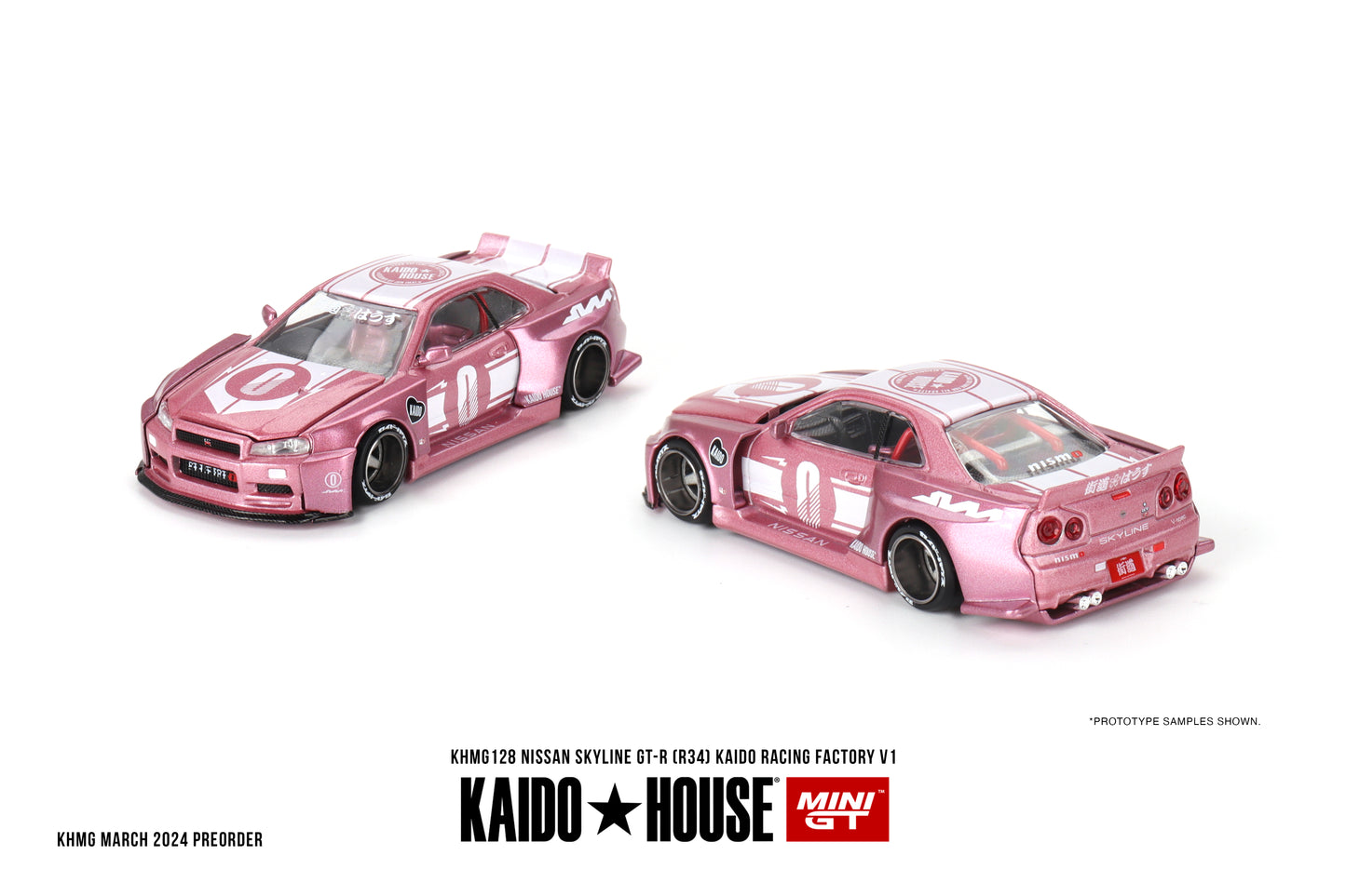 Nissan Skyline GT-R (R34) KAIDO RACING FACTORY V1 - KAIDO HOUSE Mini GT - Scala 1/64 KHMG128