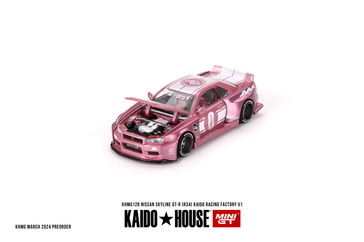 Nissan Skyline GT-R (R34) KAIDO RACING FACTORY V1 - KAIDO HOUSE Mini GT - Scala 1/64 KHMG128