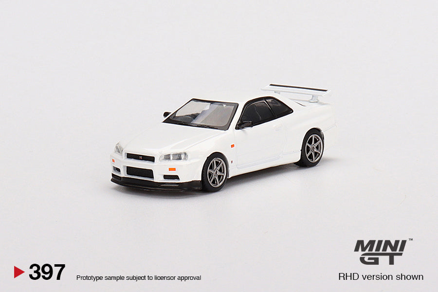 Nissan Skyline GT-R (R34) V-Spec N1 White - Mini GT - Scala 1/64 MGT00397-R