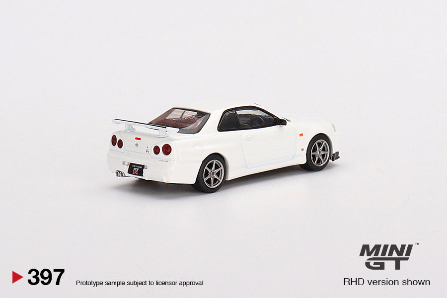 Nissan Skyline GT-R (R34) V-Spec N1 White - Mini GT - Scala 1/64 MGT00397-R