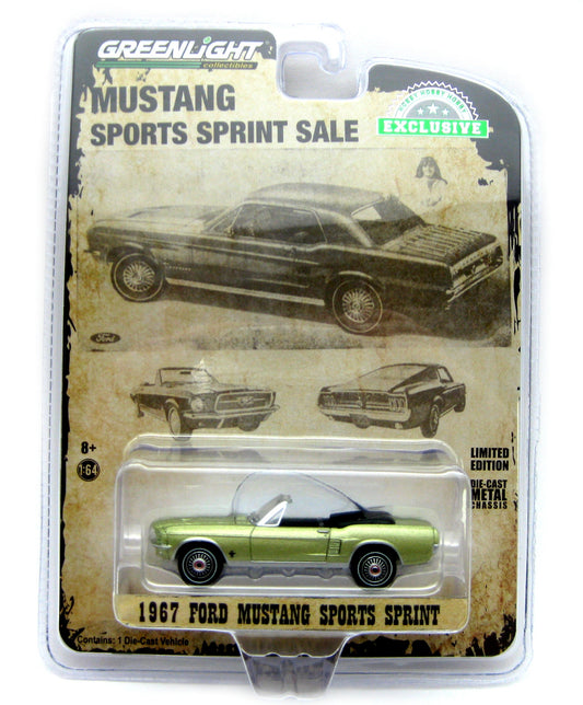 Ford Mustang Convertibile Sport Sprint 1967 Lime - Greenlight - Scala 1/64