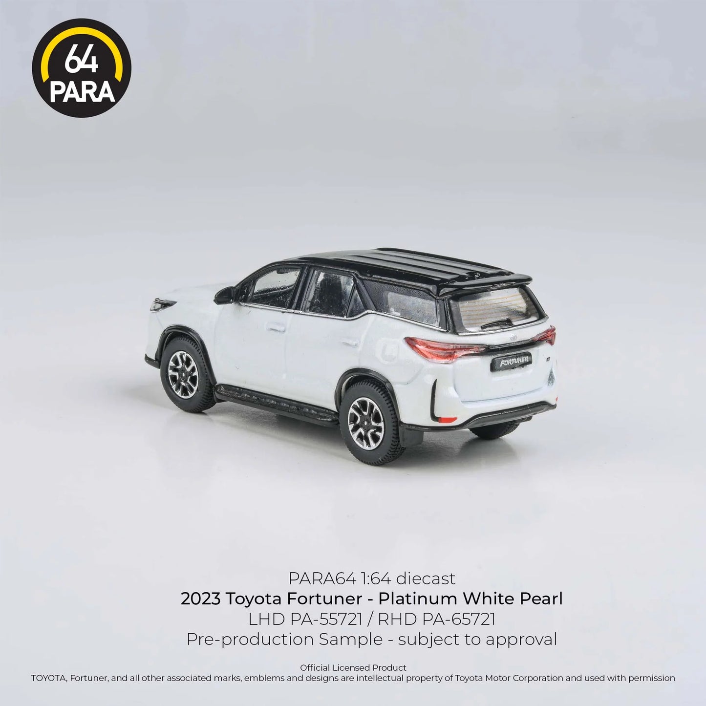 2023 Toyota Fortuner Platinum White (Philippines Exclusive) RHD - Para64 - Scala 1/64