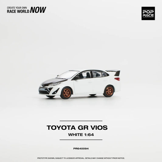 Toyota Vios Gr 2022 White - Pop Race - Scala 1/64 PR64-0094