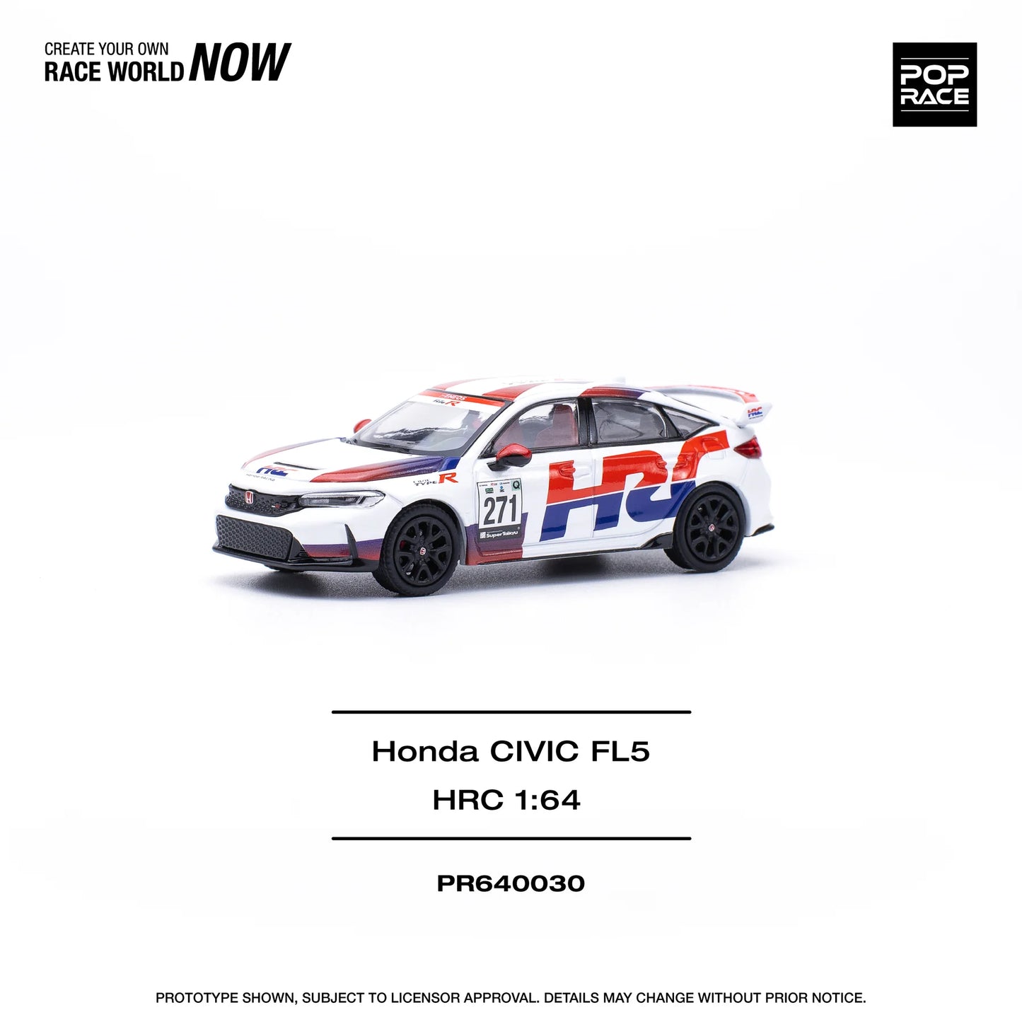 Honda Civic FL5 TYPE-R TCR - HRC - Pop Race - Scala 1/64 PR64-030