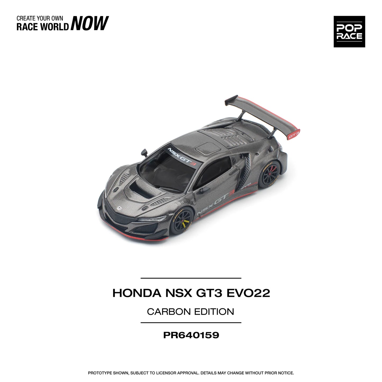 Honda NSX GT3 EVO22 Carbon Edition - Pop Race - Scala 1/64 PR64-0159