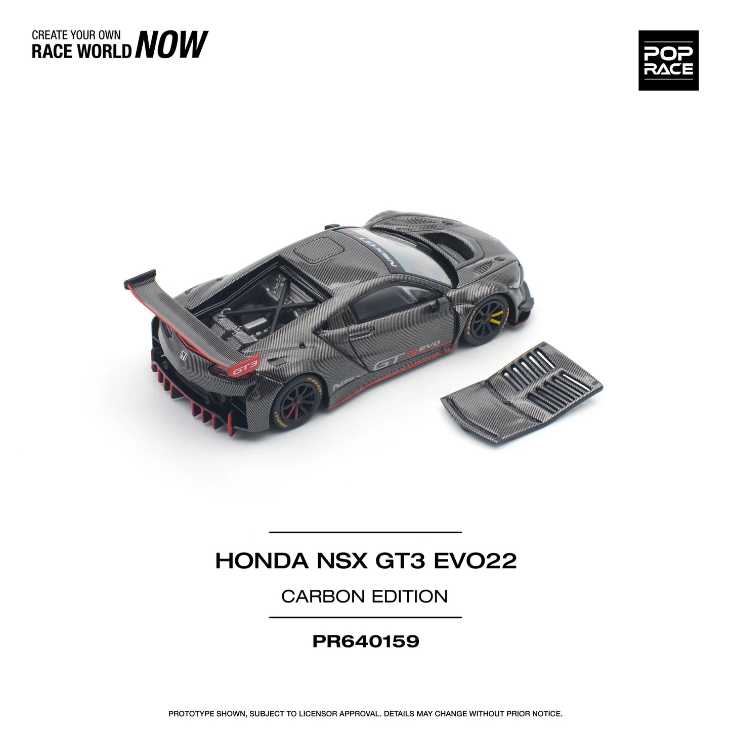 Honda NSX GT3 EVO22 Carbon Edition - Pop Race - Scala 1/64 PR64-0159