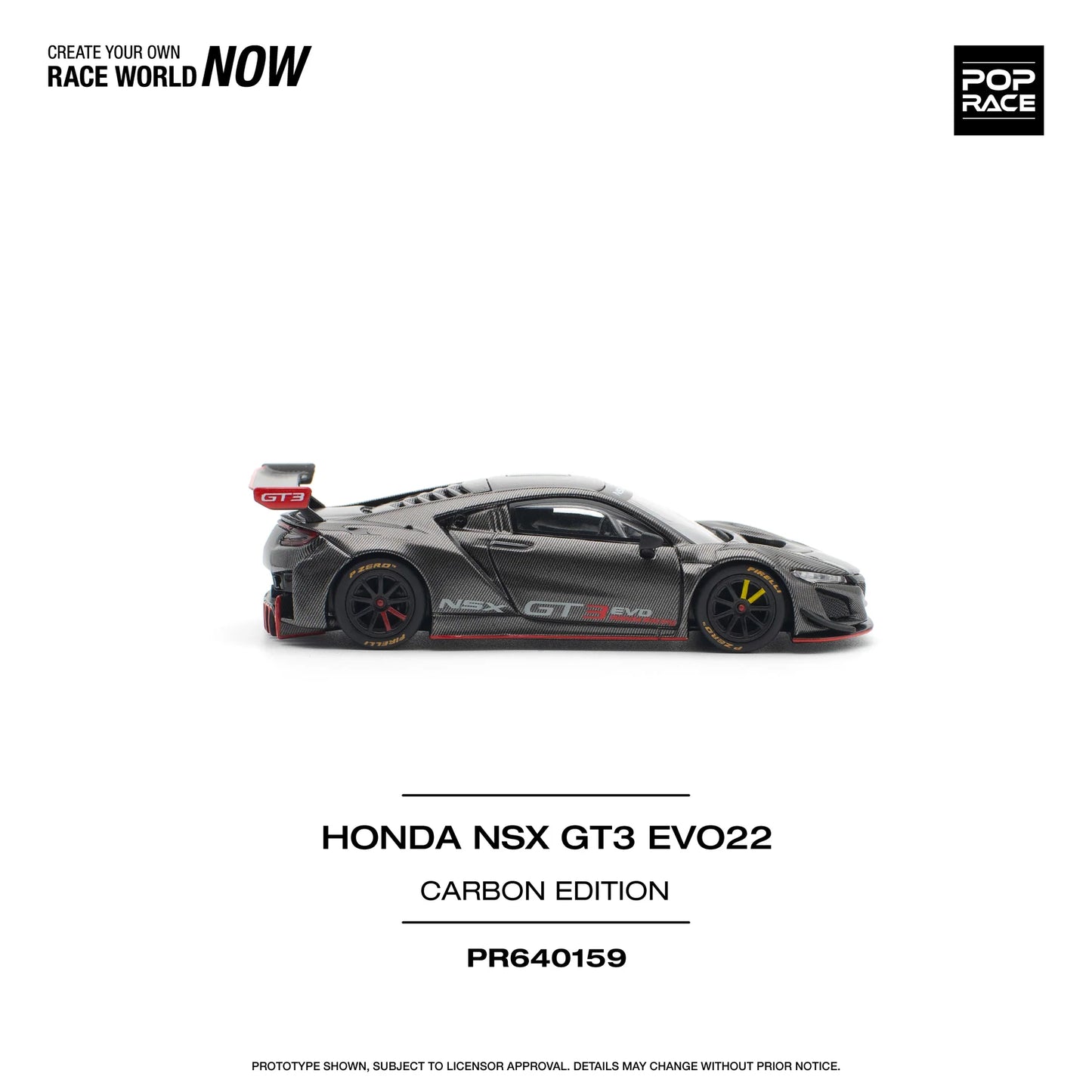 Honda NSX GT3 EVO22 Carbon Edition - Pop Race - Scala 1/64 PR64-0159