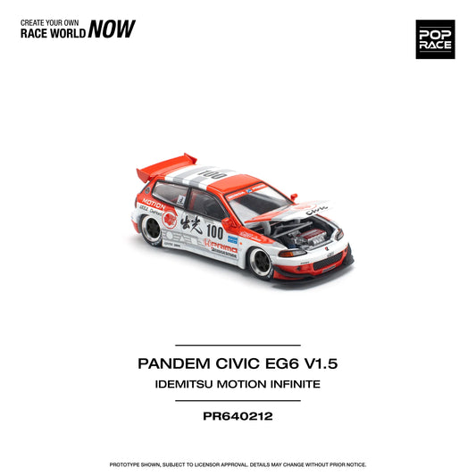 Honda Pandem Civic EG6 V1.5 Idemitsu Motion Infinite - Pop Race - Scala 1/64 PR64-212