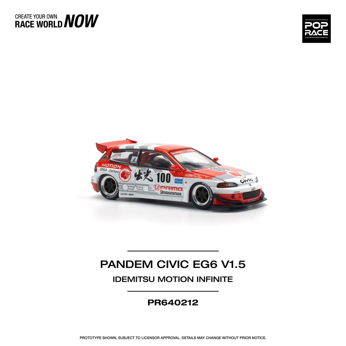 Honda Pandem Civic EG6 V1.5 Idemitsu Motion Infinite - Pop Race - Scala 1/64 PR64-212
