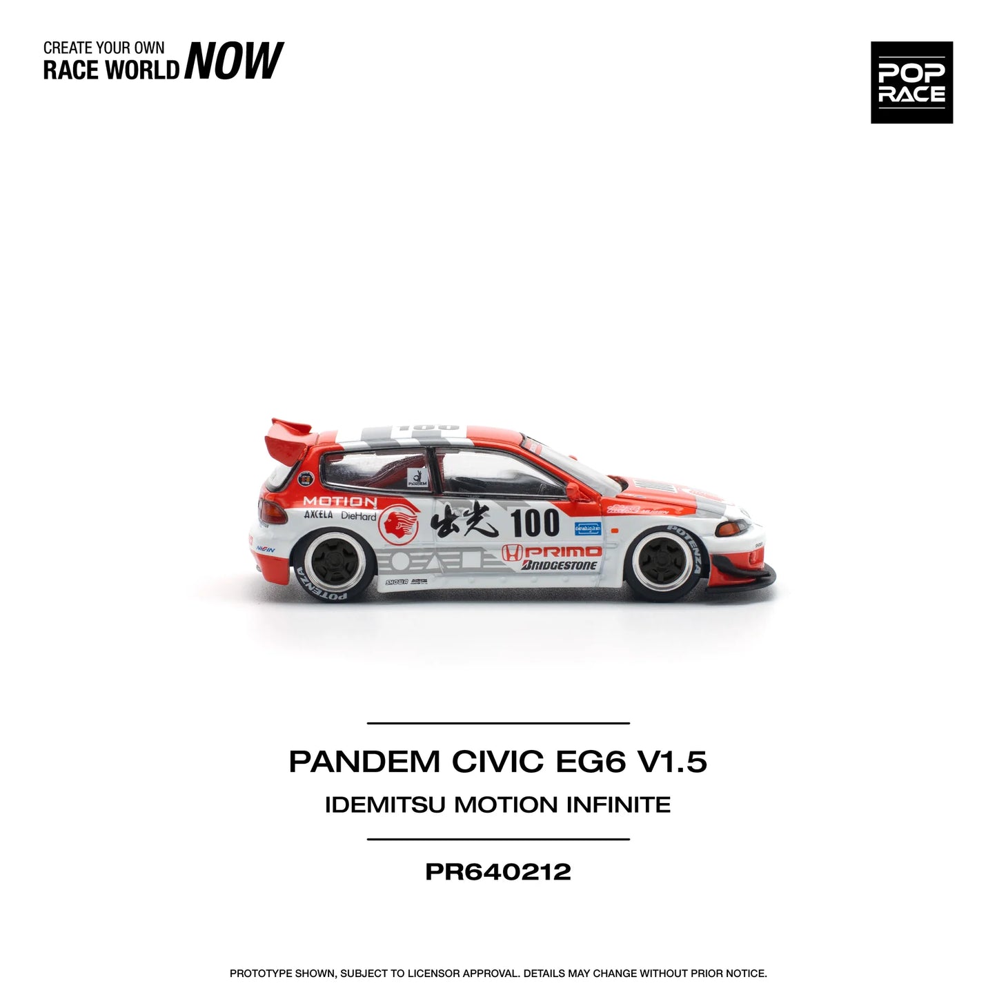 Honda Pandem Civic EG6 V1.5 Idemitsu Motion Infinite - Pop Race - Scala 1/64 PR64-212