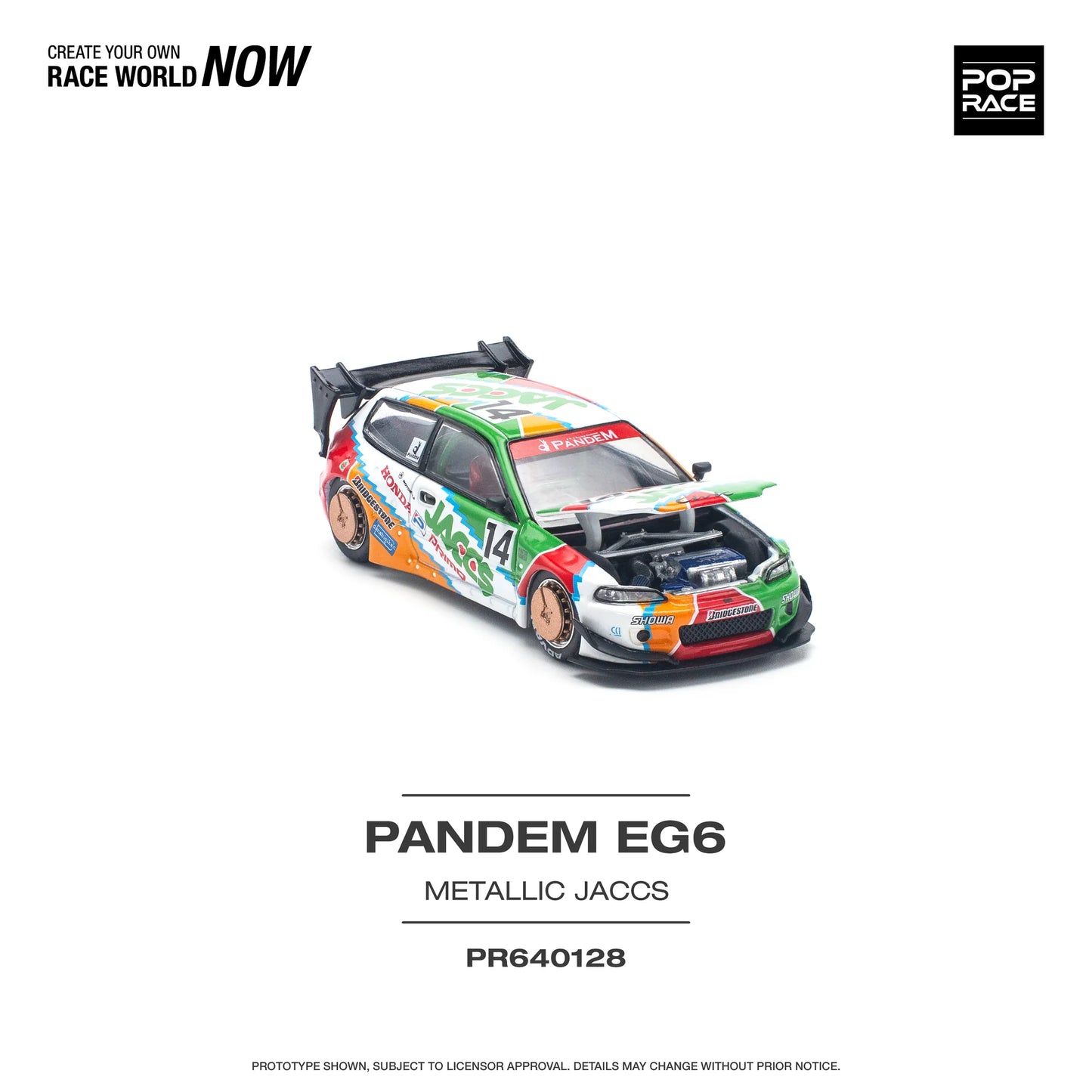 Pandem Civic EG6 #14 "JACCS" - Pop Race - Scala 1/64 PR64-128