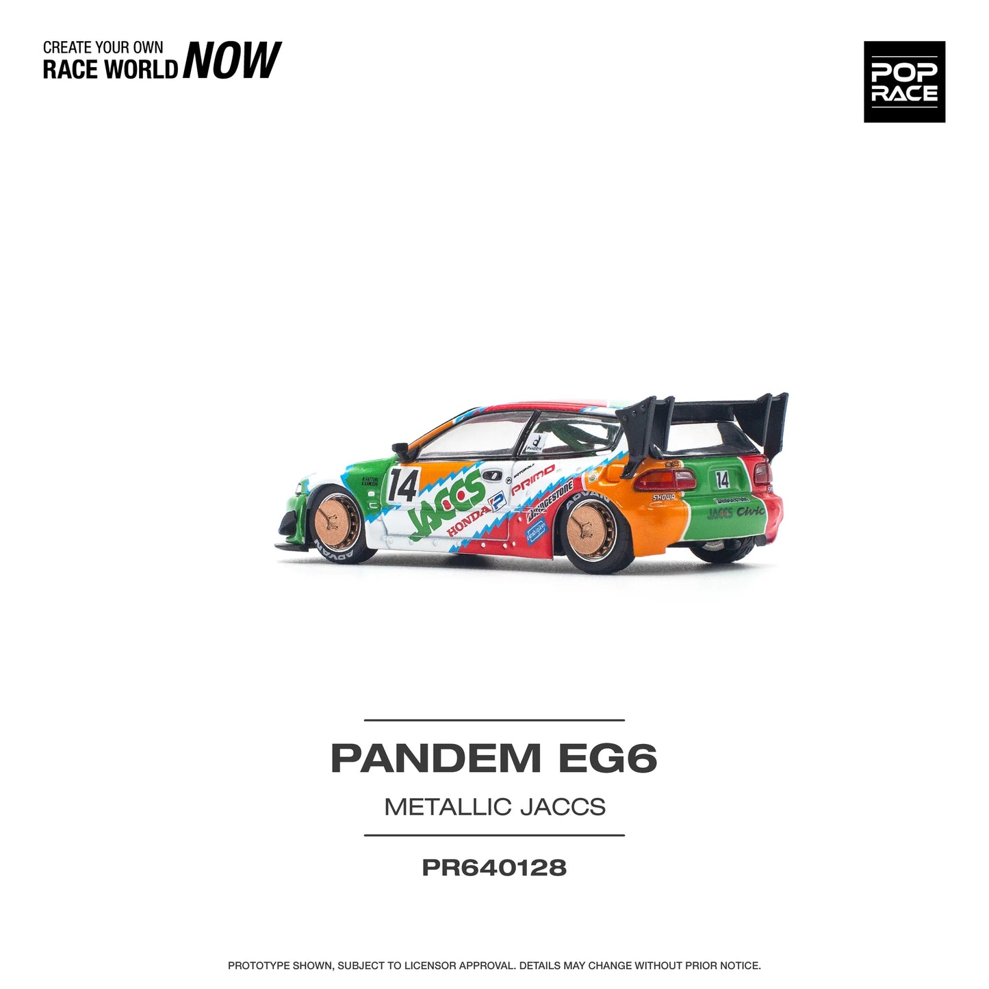 Pandem Civic EG6 #14 "JACCS" - Pop Race - Scala 1/64 PR64-128