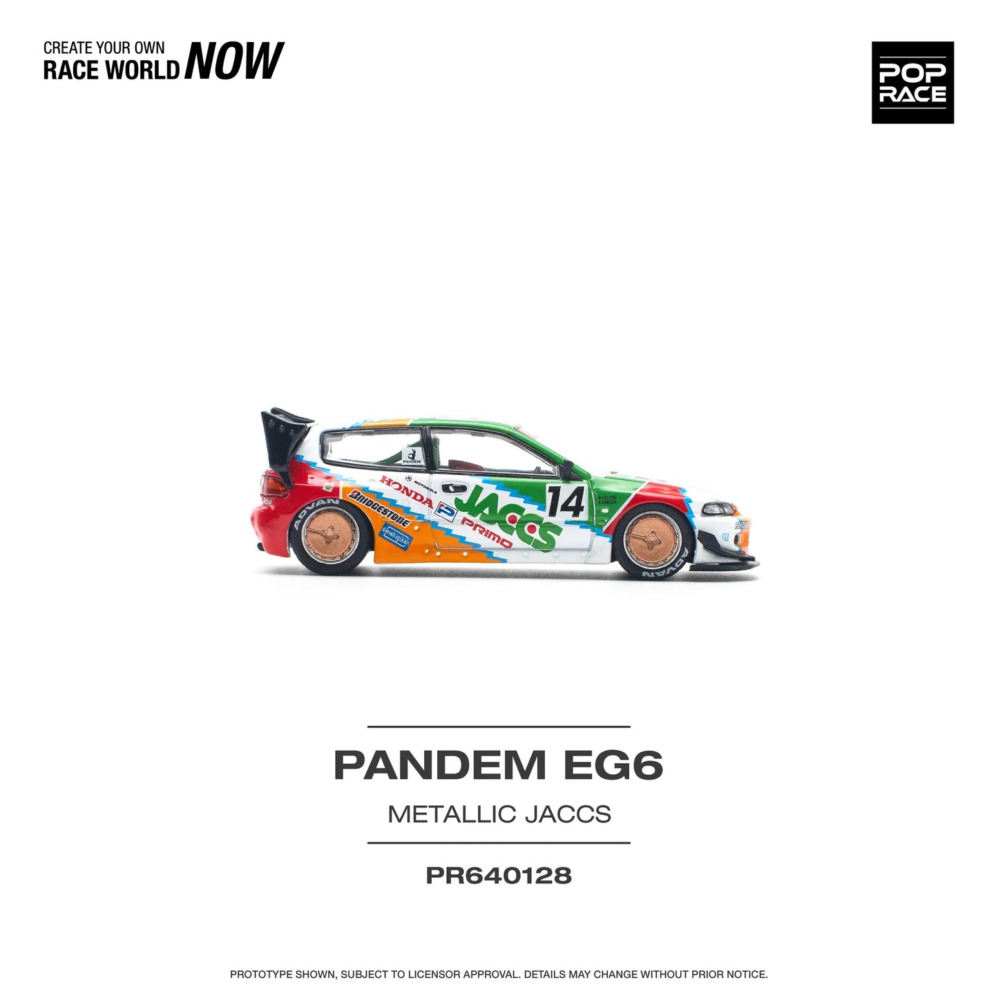 Pandem Civic EG6 #14 "JACCS" - Pop Race - Scala 1/64 PR64-128