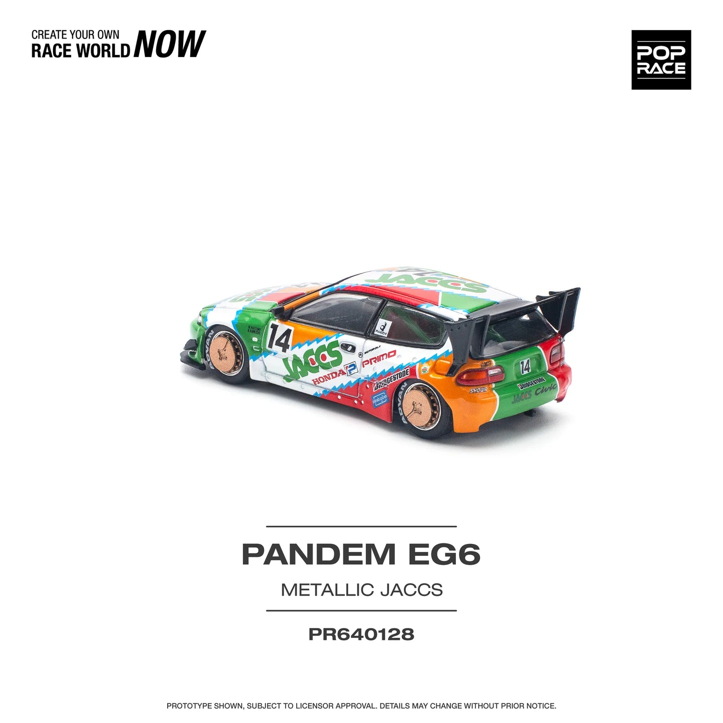 Pandem Civic EG6 #14 "JACCS" - Pop Race - Scala 1/64 PR64-128