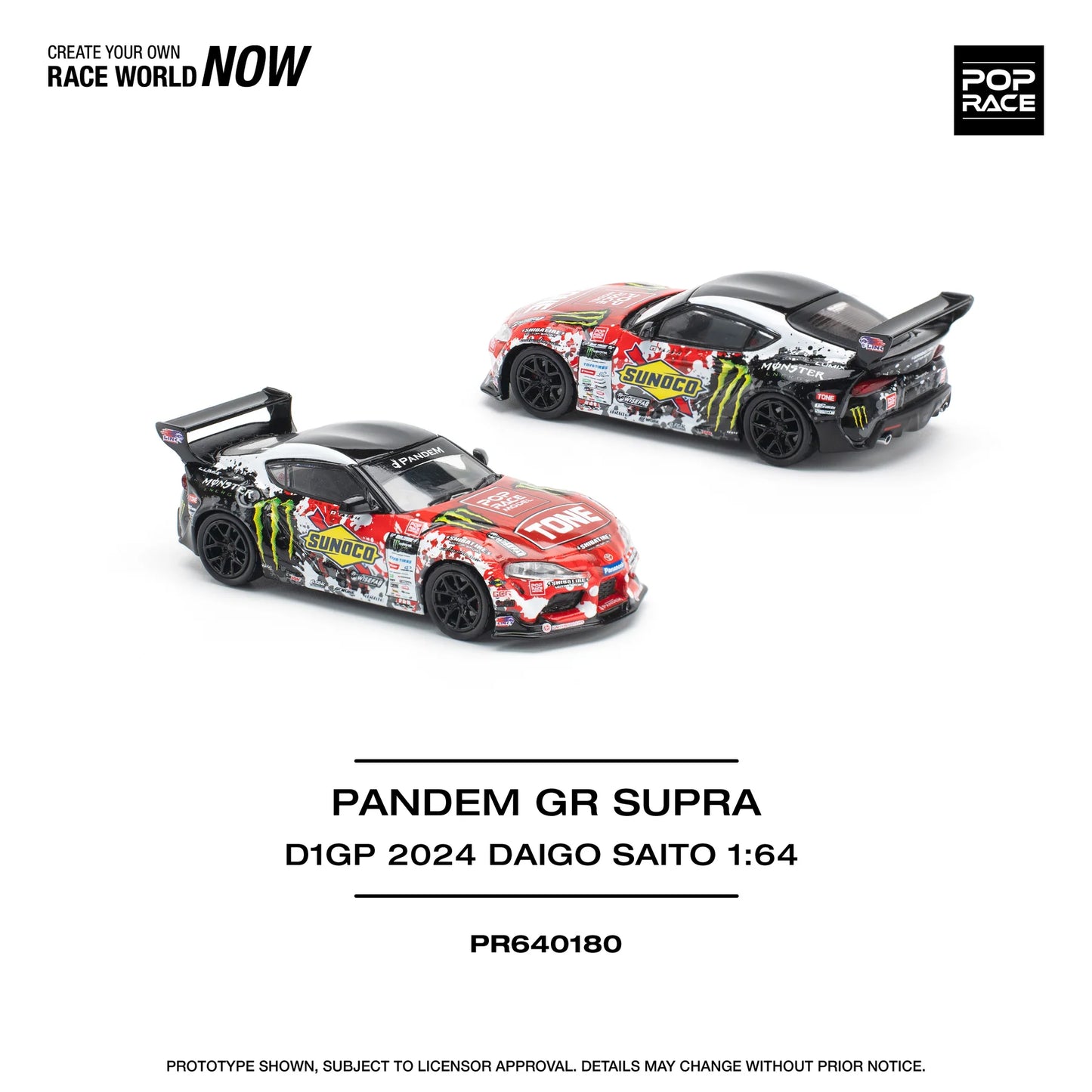 Pandem GR Supra D1GP 2024 Daigo Saito - Pop Race - Scala 1/64 PR64-180