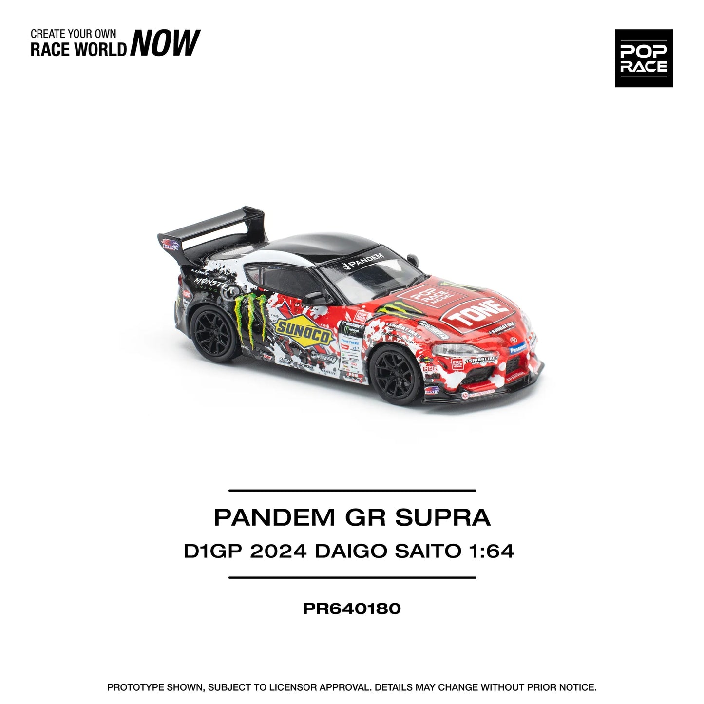 Pandem GR Supra D1GP 2024 Daigo Saito - Pop Race - Scala 1/64 PR64-180