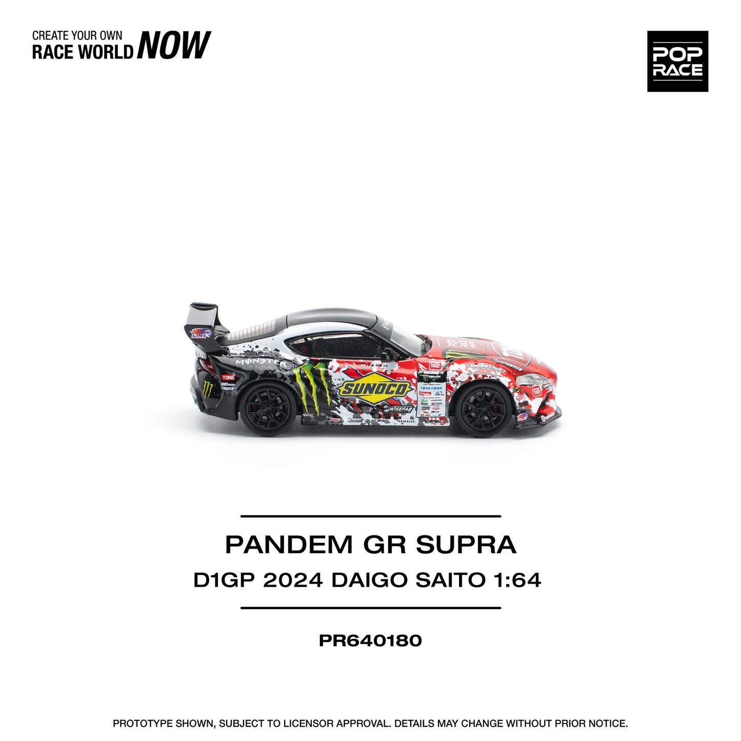 Pandem GR Supra D1GP 2024 Daigo Saito - Pop Race - Scala 1/64 PR64-180