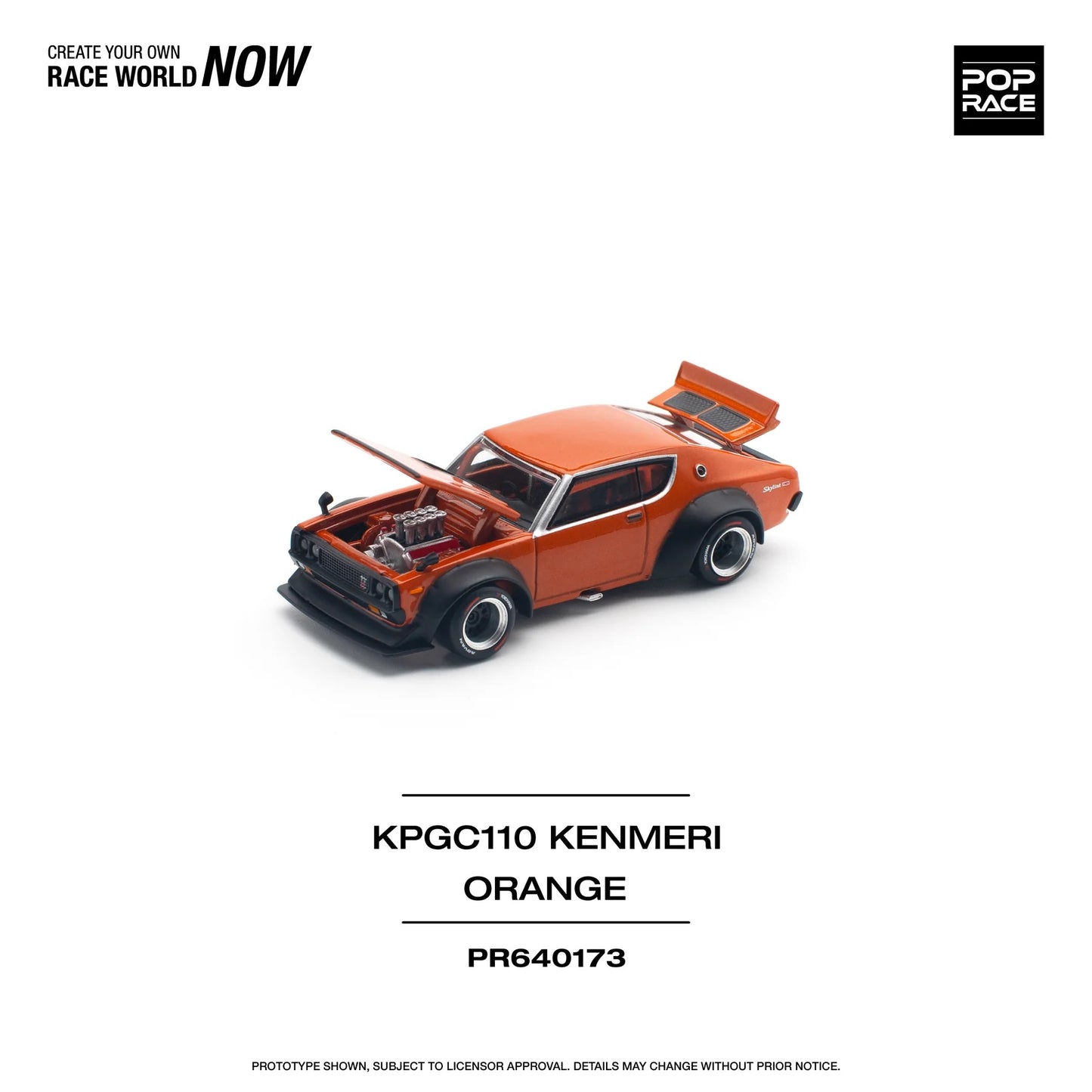Skyline GT-R V8 Drift (Kenmeri) Orange - Pop Race - Scala 1/64 PR64-173