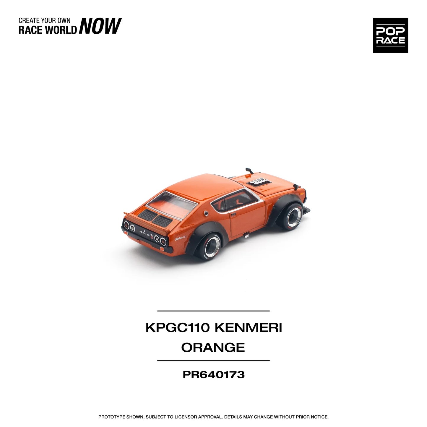Skyline GT-R V8 Drift (Kenmeri) Orange - Pop Race - Scala 1/64 PR64-173