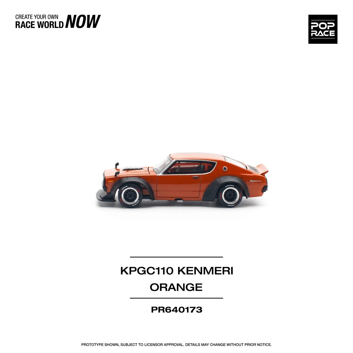 Skyline GT-R V8 Drift (Kenmeri) Orange - Pop Race - Scala 1/64 PR64-173