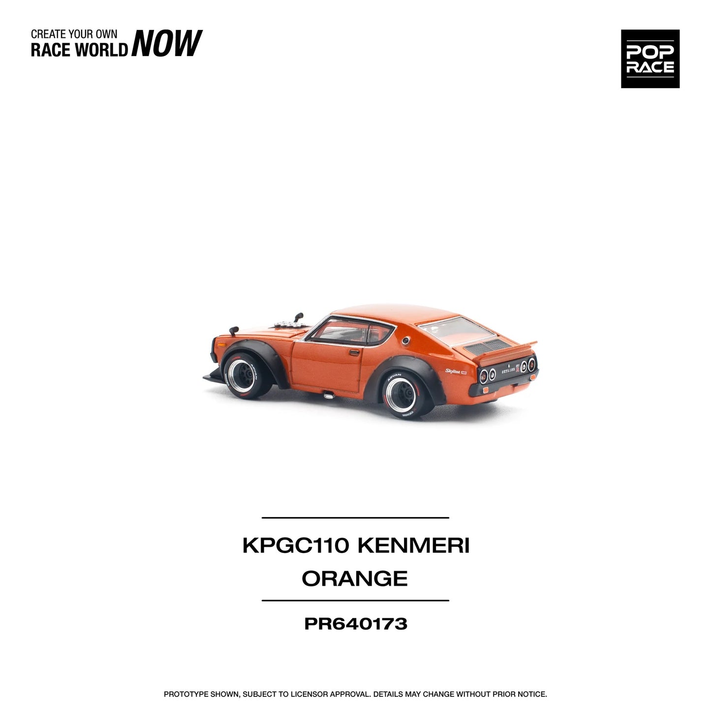 Skyline GT-R V8 Drift (Kenmeri) Orange - Pop Race - Scala 1/64 PR64-173