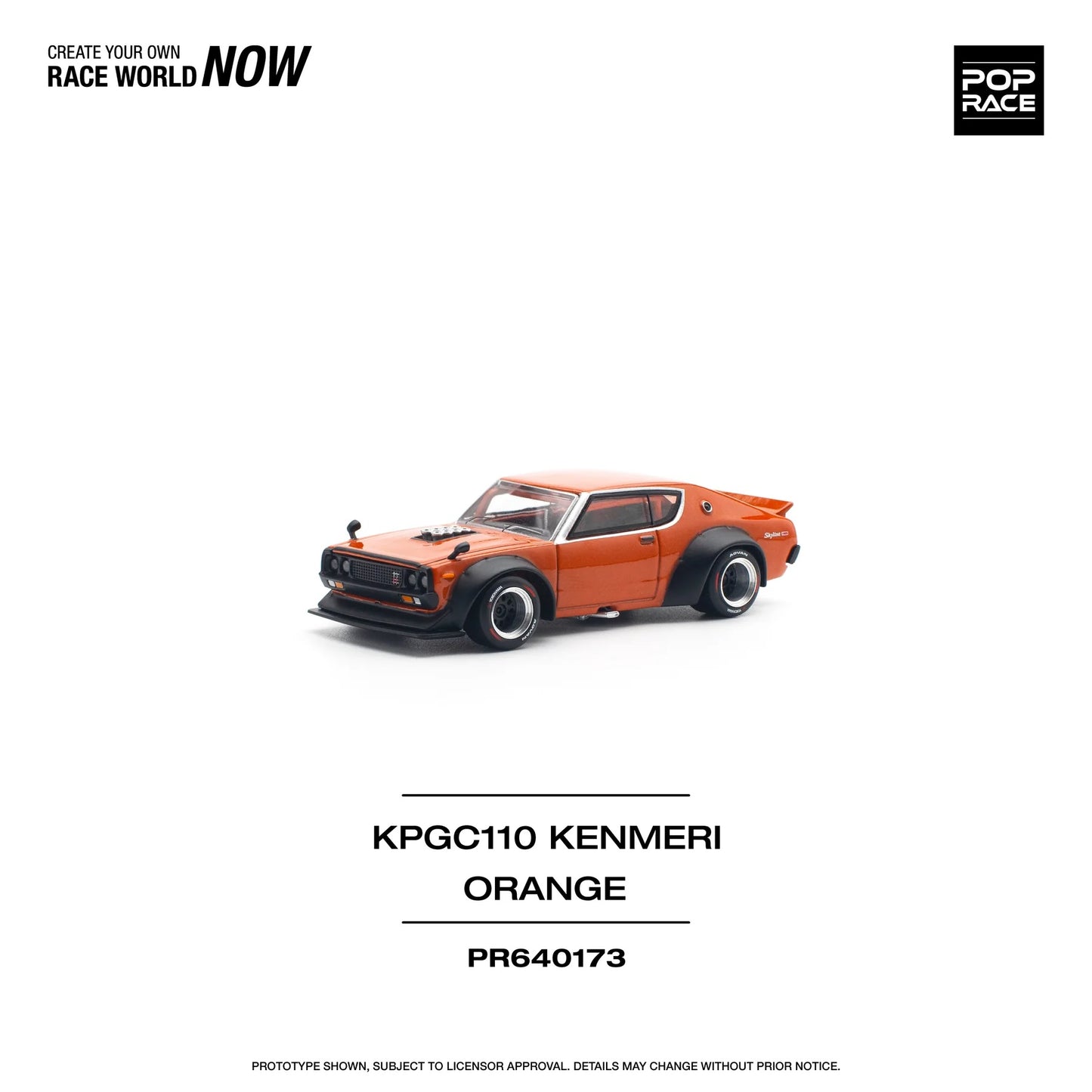 Skyline GT-R V8 Drift (Kenmeri) Orange - Pop Race - Scala 1/64 PR64-173