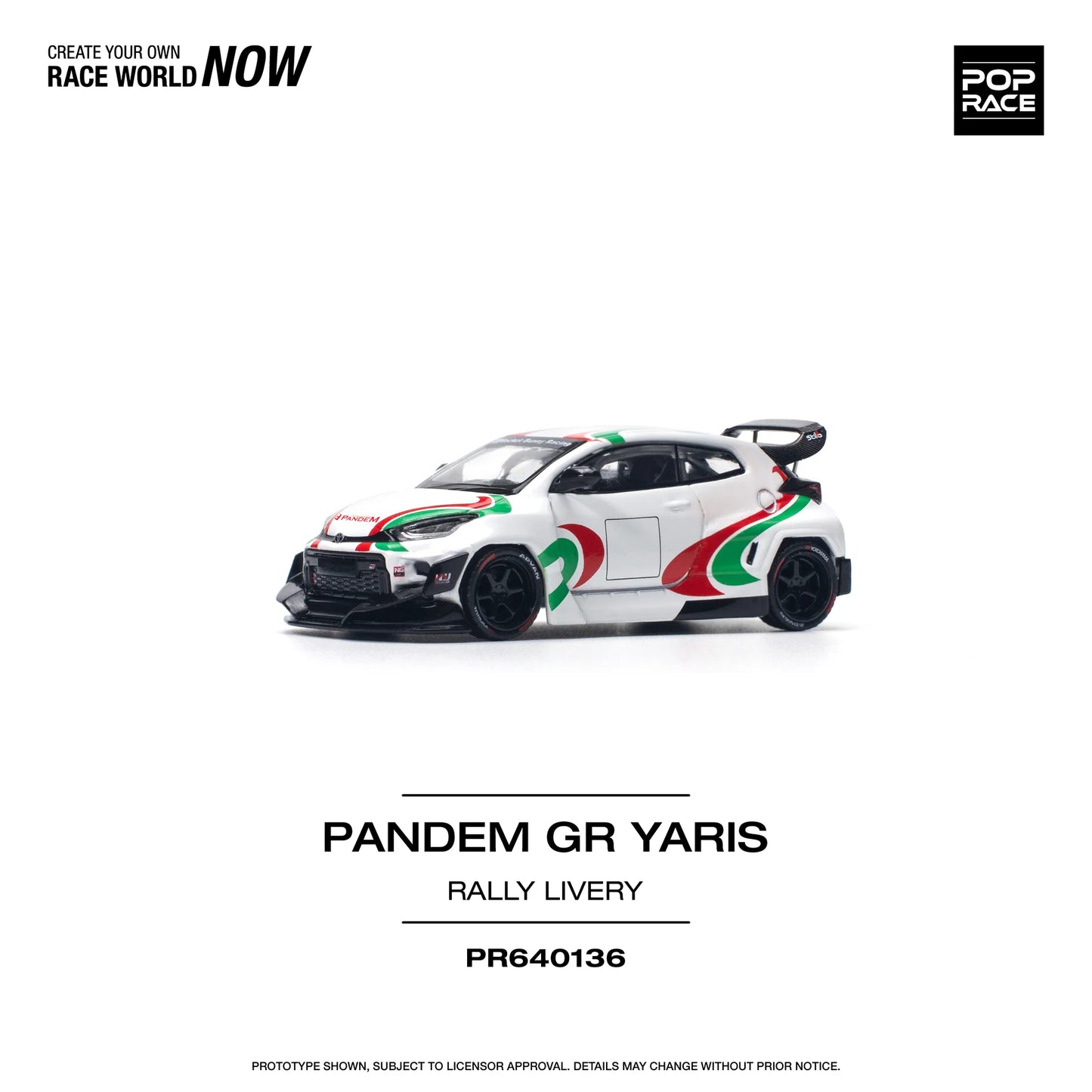 Toyota Pandem GR Yaris Rally Livery - Pop Race - Scala 1/64 PR64-136