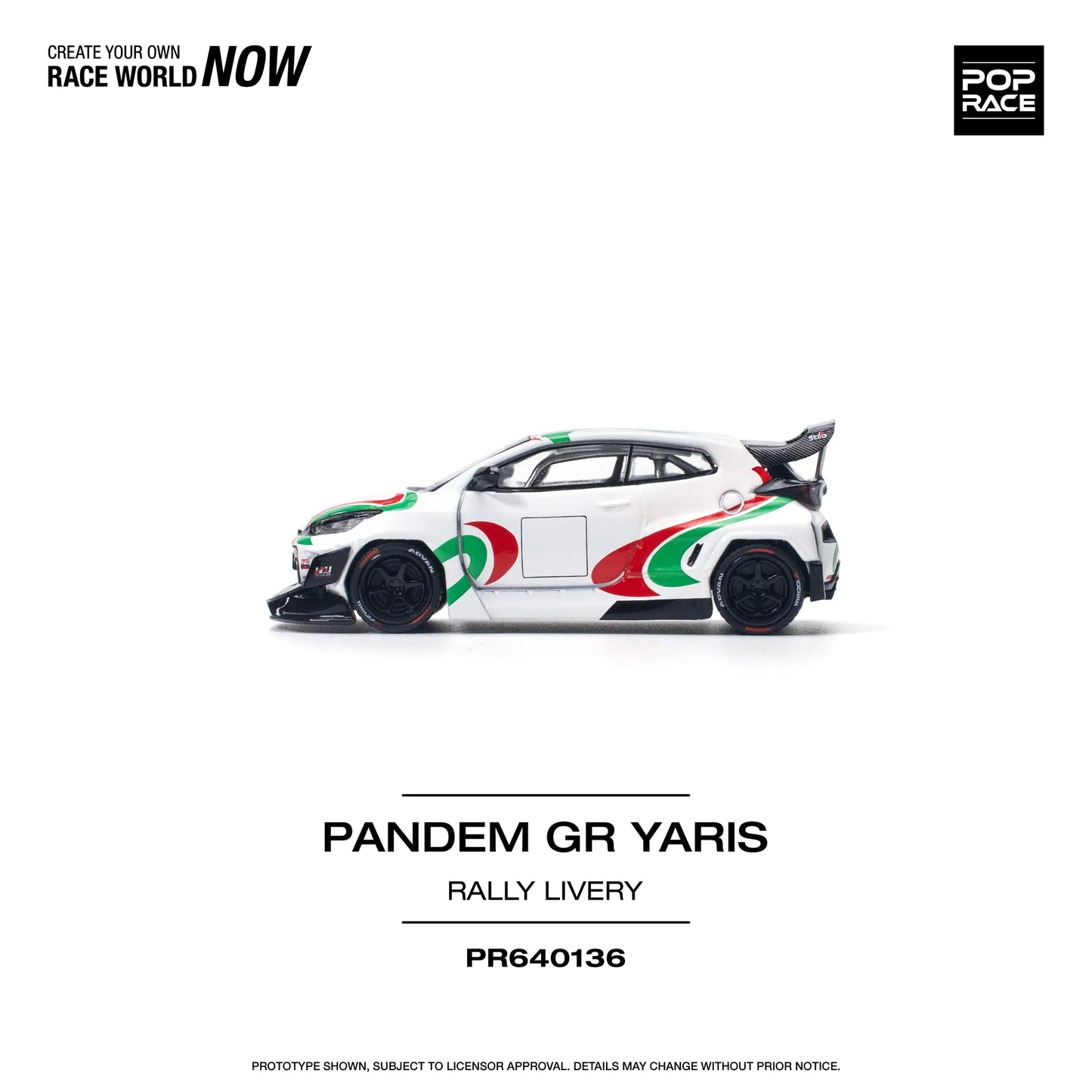 Toyota Pandem GR Yaris Rally Livery - Pop Race - Scala 1/64 PR64-136