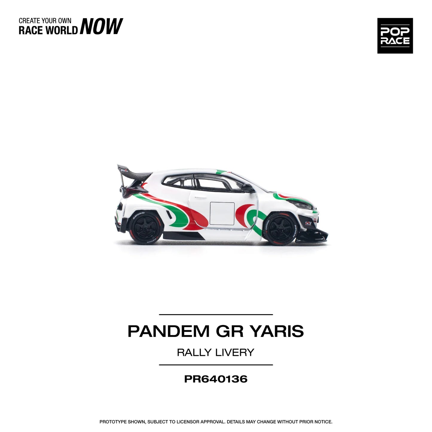 Toyota Pandem GR Yaris Rally Livery - Pop Race - Scala 1/64 PR64-136