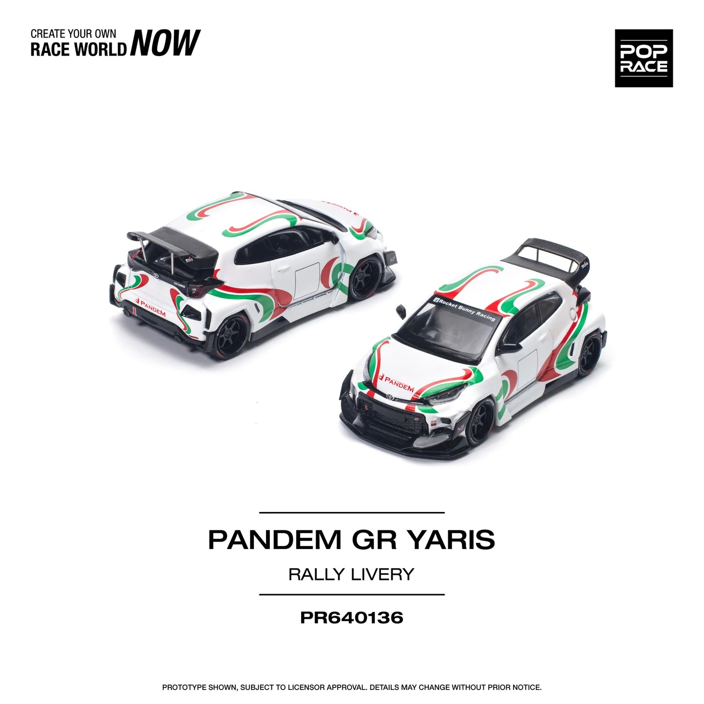 Toyota Pandem GR Yaris Rally Livery - Pop Race - Scala 1/64 PR64-136