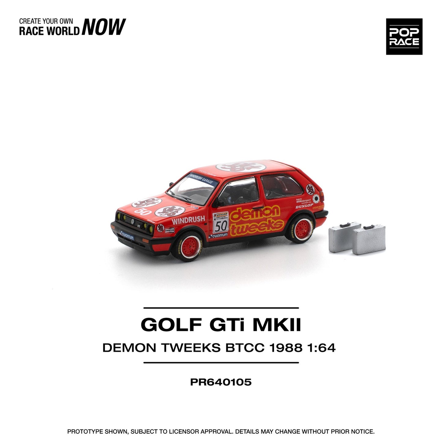 Volkswagen Golf MK2 Team Demon Tweeks BTCC 1988 - Pop Race - Scala 1/64 PR64-105