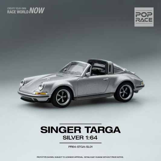 Singer Targa  Silver Porsche - Pop Race - Scala 1/64 PR64-SGTA-SL01
