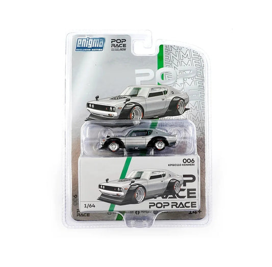 Nissan Skyline KPGC110 Kenmeri Enigma Exclusive Raw Material - Pop Race - Scala 1/64 PRE006