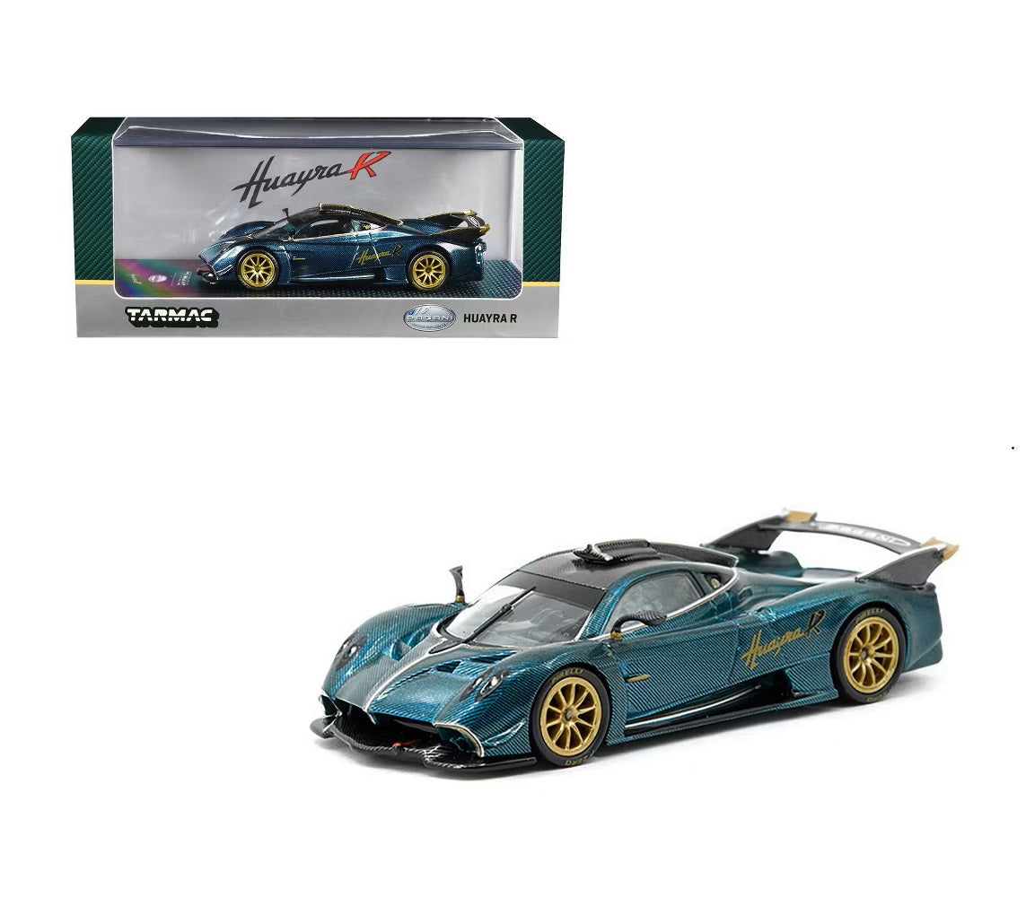 Pagani Huayra R Turquoise Carbon Fiber - Tarmac Works GLOBAL64 - Scala 1/64 T64G-TL035-TCF