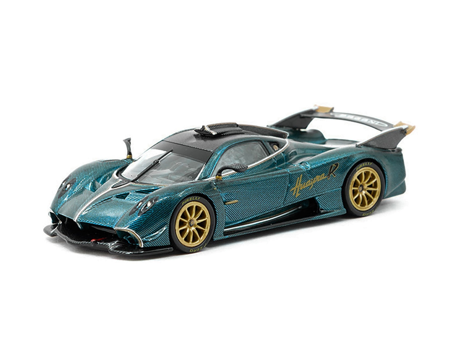Pagani Huayra R Turquoise Carbon Fiber - Tarmac Works GLOBAL64 - Scala 1/64 T64G-TL035-TCF
