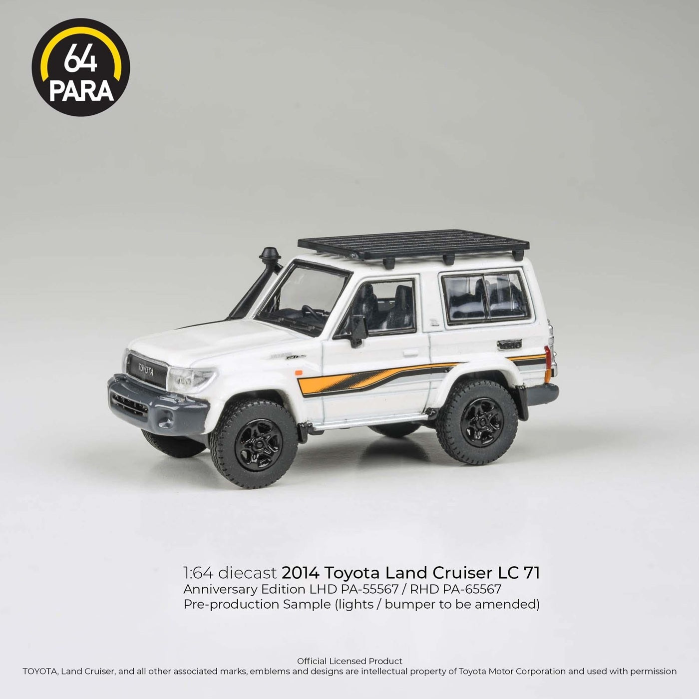 2023 Toyota Land Cruiser LC71 White Anniversary LHD - Para64 - Scala 1/64
