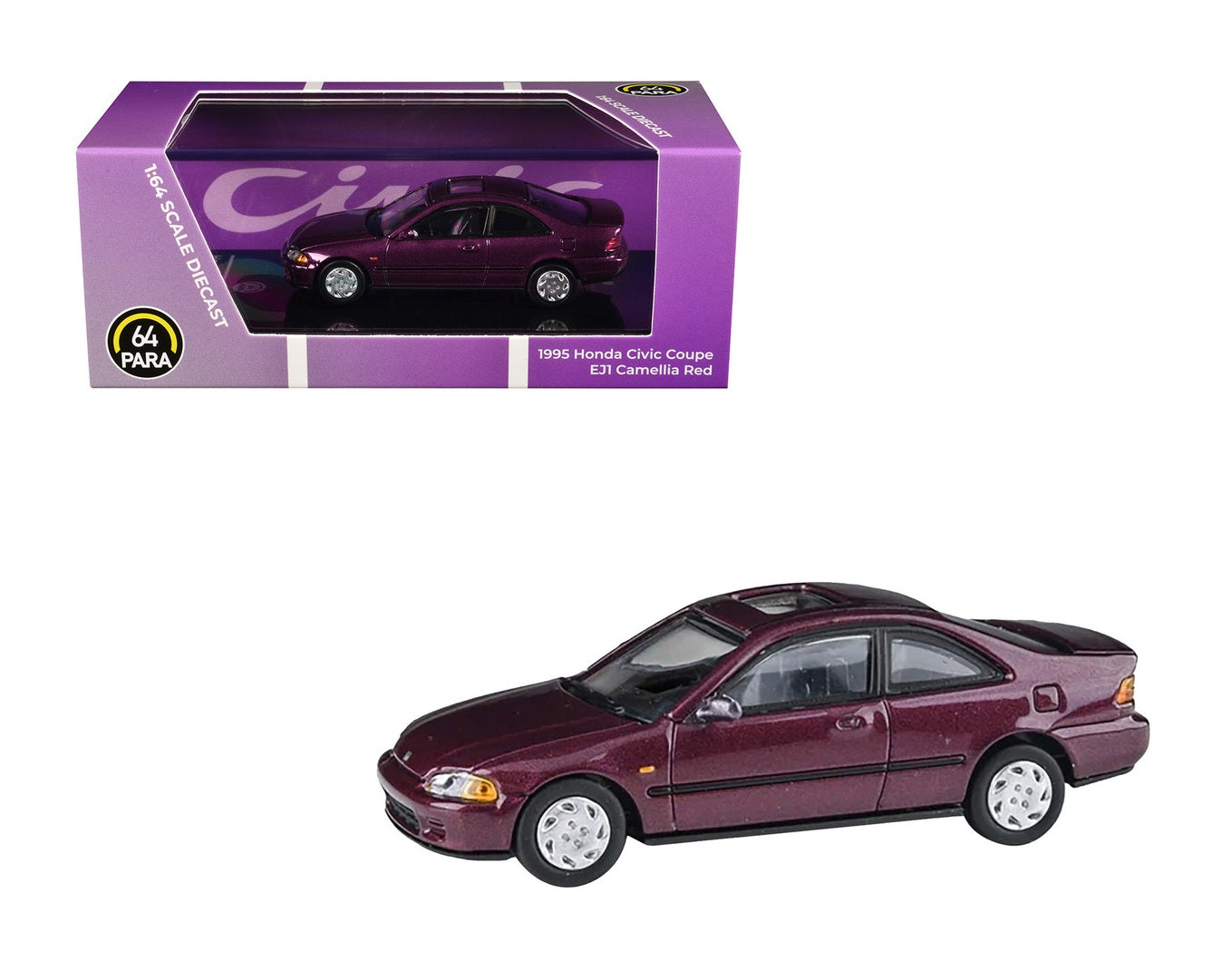 1995 Honda Civic Coupe EJ1 Camellia Red Metallic LHD - Para64 - Scala 1/64
