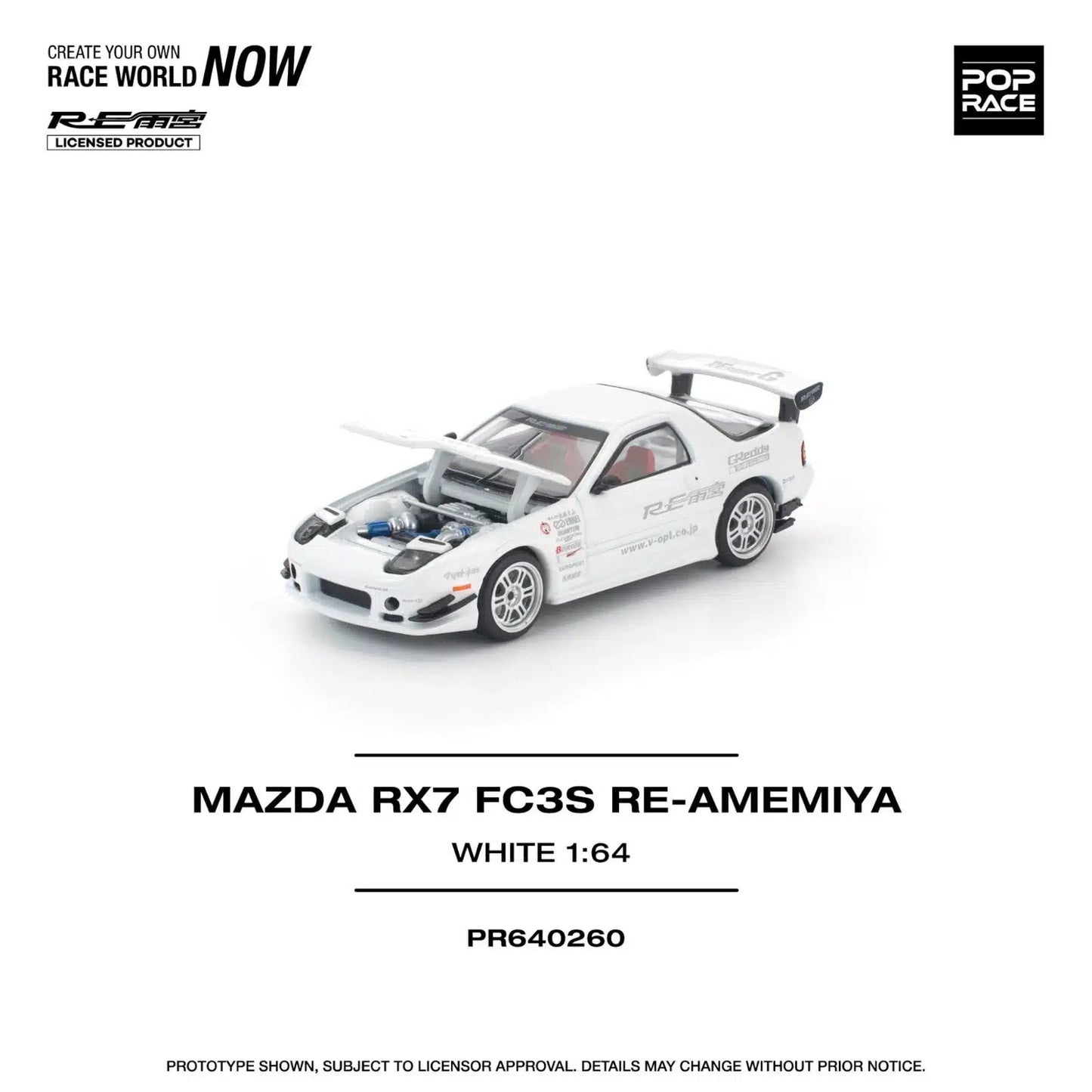 Mazda RX7 FC3S RE-Amemiya White - Pop Race - Scala 1/64 PR64-260