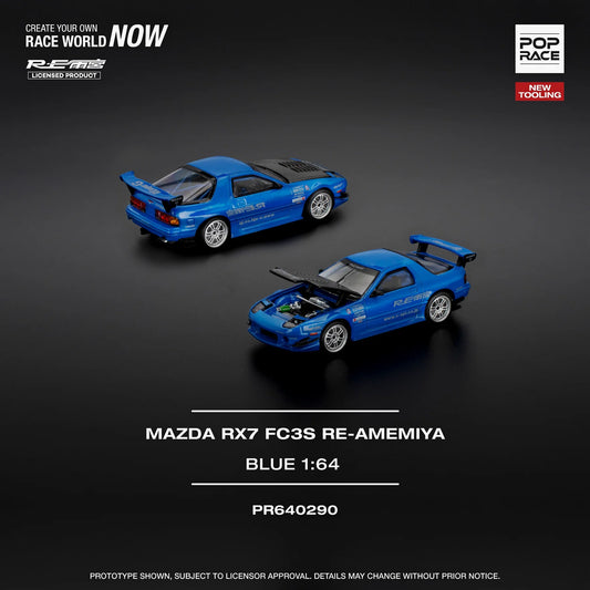 Pop Race - Mazda RX7 (FC3S) RE-AMEMIYA Blue - Scala 1/64 PR64-290