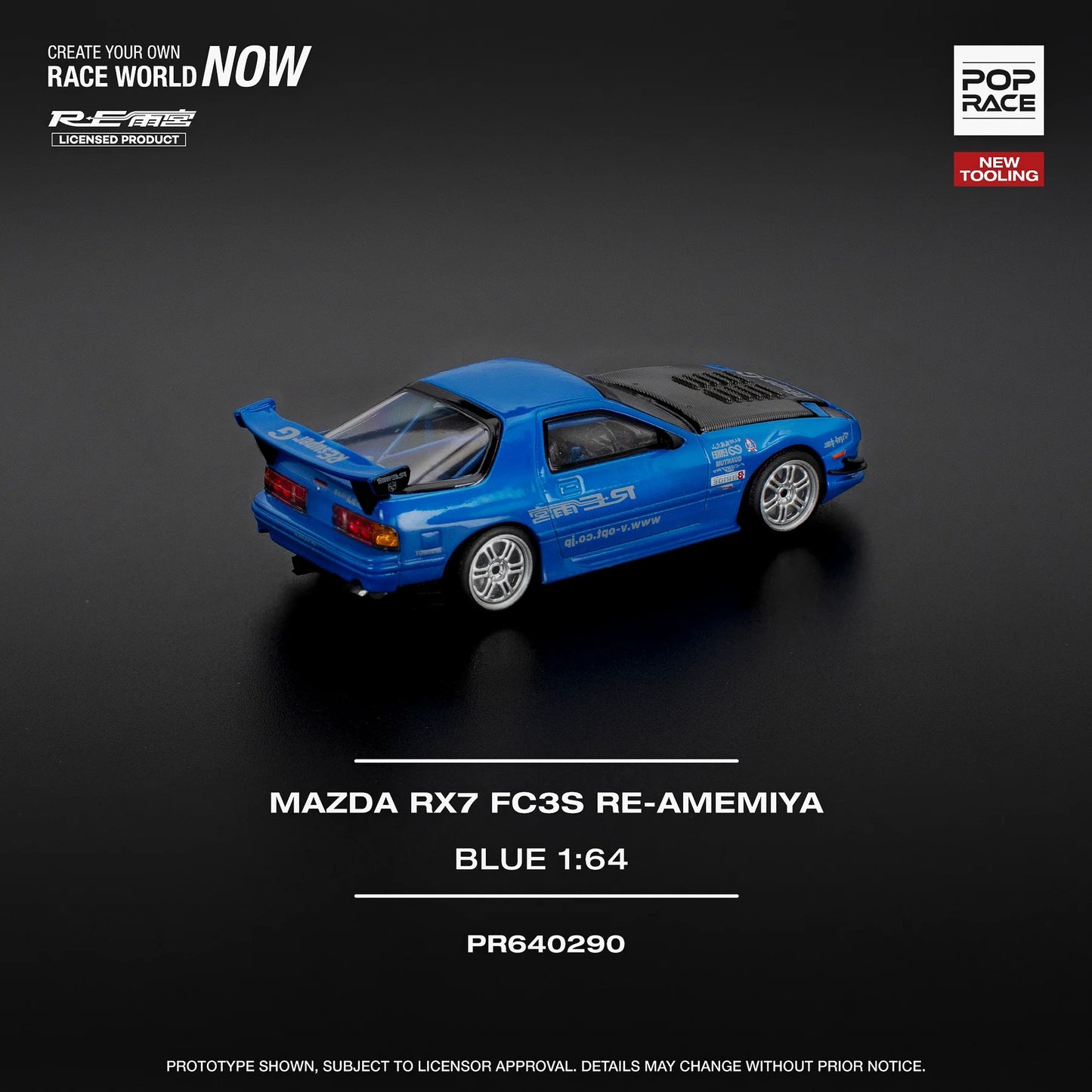 Pop Race - Mazda RX7 (FC3S) RE-AMEMIYA Blue - Scala 1/64 PR64-290