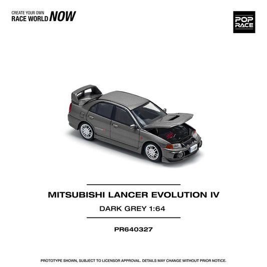 Pop Race - Mitsubishi Lancer Evolution IV Dark Grey - Scala 1/64 PR64-327