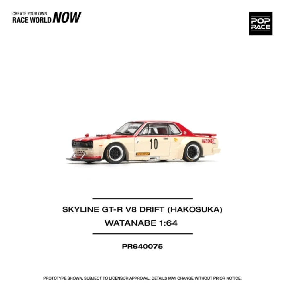 Nissan Skyline GT-R V8 Drift Watanabe Hakosuka - Pop Race - Scala 1/64 PR64-75