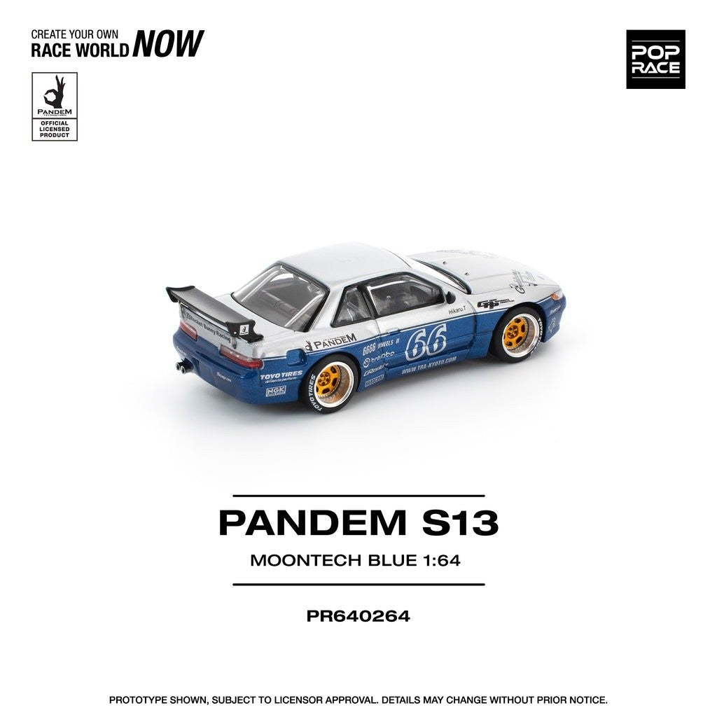 Pandem Nissan Silvia S13 Moontech Blue - Pop Race - Scala 1/64 PR64-264