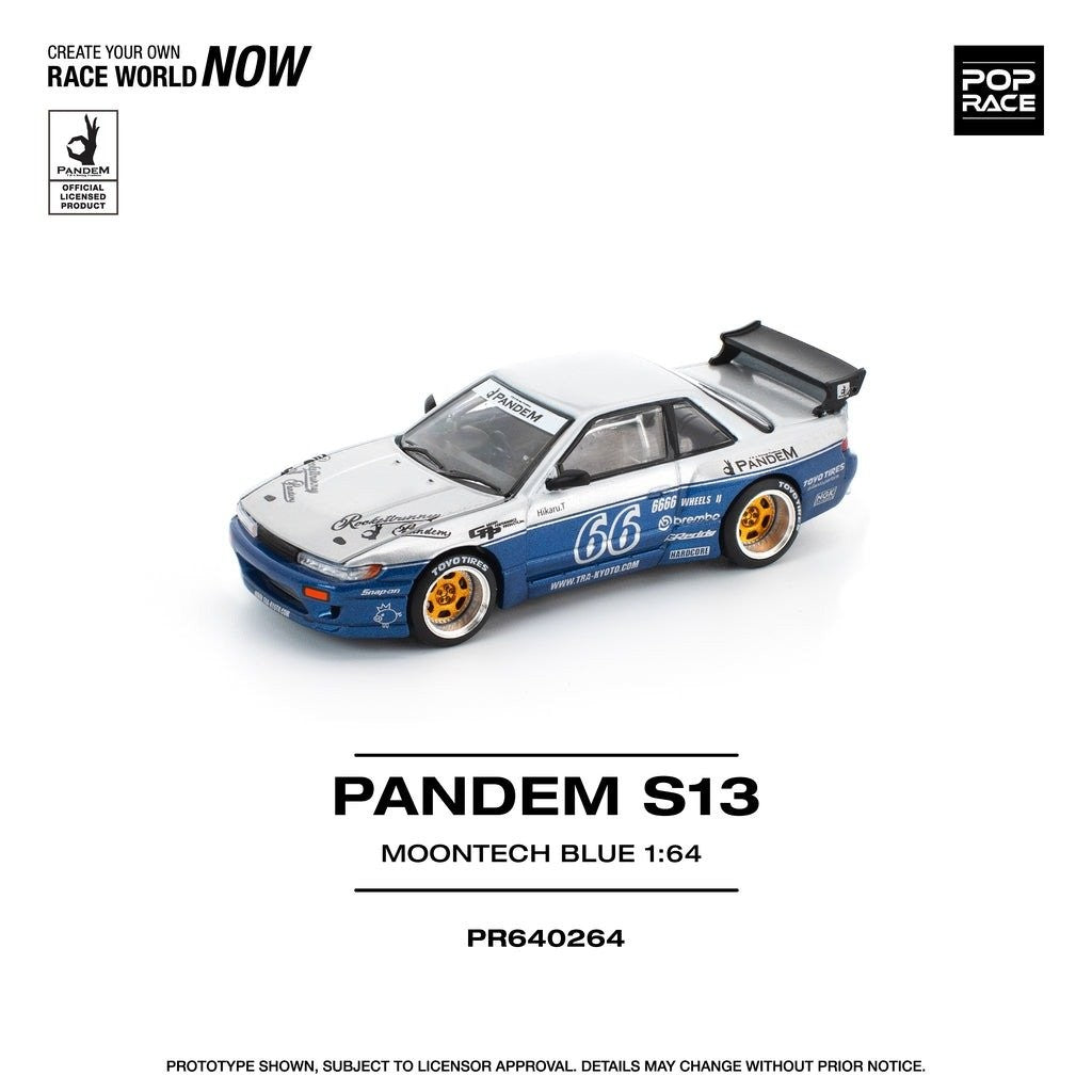 Pandem Nissan Silvia S13 Moontech Blue - Pop Race - Scala 1/64 PR64-264