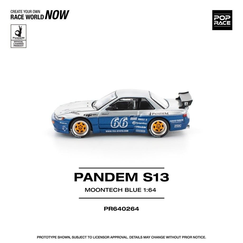 Pandem Nissan Silvia S13 Moontech Blue - Pop Race - Scala 1/64 PR64-264
