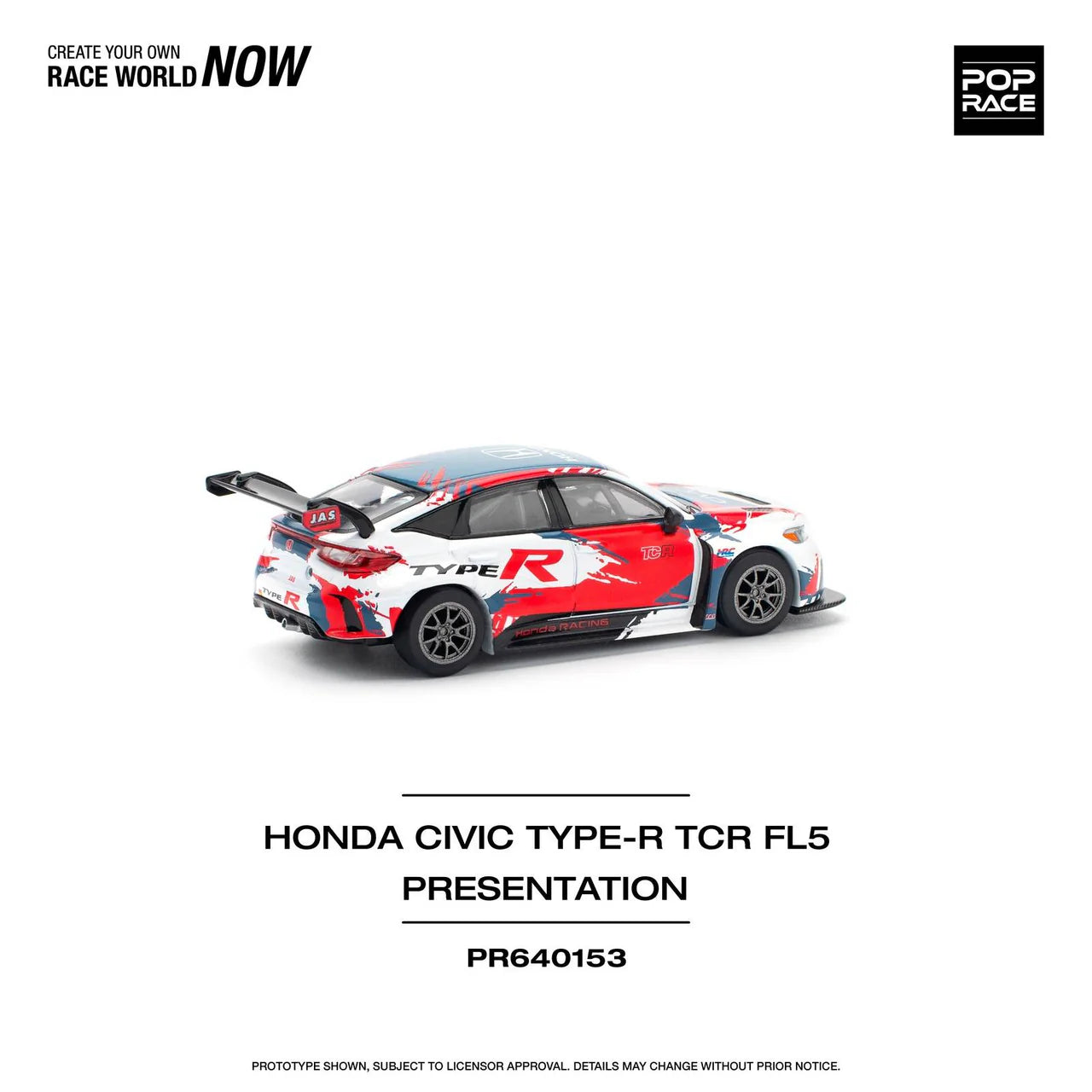 Honda Civic FL5 TYPE-R TCR PRESENTATION - Pop Race - Scala 1/64 PR64-153